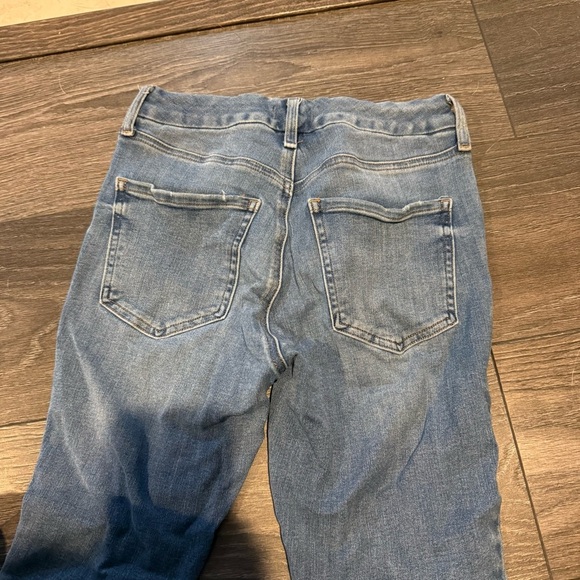 Express Light Blue Distressed Skinny Jeans - Picture 4 of 5